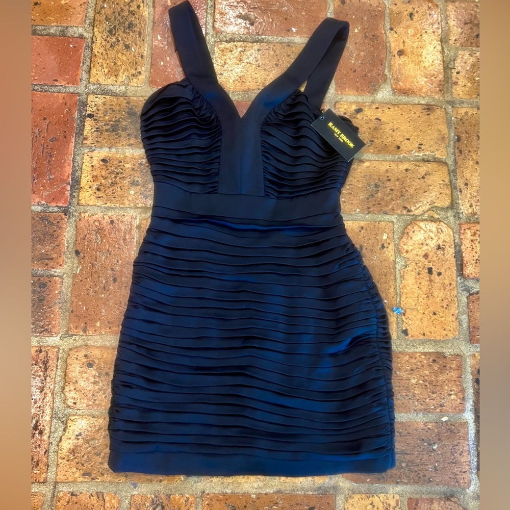 Ramy Brook Anika Pleated Dress Black